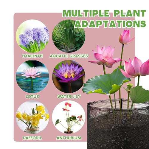 Bolsas para plantas acuáticas macetas reutilizables para estanques de malla 7