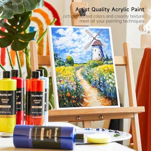 Shuttle-Art-Acrylic-Paint-15-Colors-Acrylic-Paint-Large-Bottle-Set-473ml16oz-Each-Rich-Pigments-High-Viscosity-Bulk-Paint-for-Artists-Beginners-and-Kids-on-Rocks-Crafts-Canvas-Wood-Ceramic