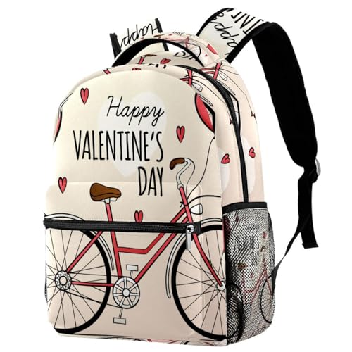 Sac à dos d'école multicolore à motif ballon d'amour pour adolescents et filles de 40cm