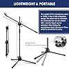 GREENSAPPIRE Mic Stand Boom Microphone Stand Adjustable Collapsible Tripod Mic Stand with Telescoping Arm & Mic Clip, Straight Studio Holder for Stage, Party, Musicians, Recording (82-152cm) #4