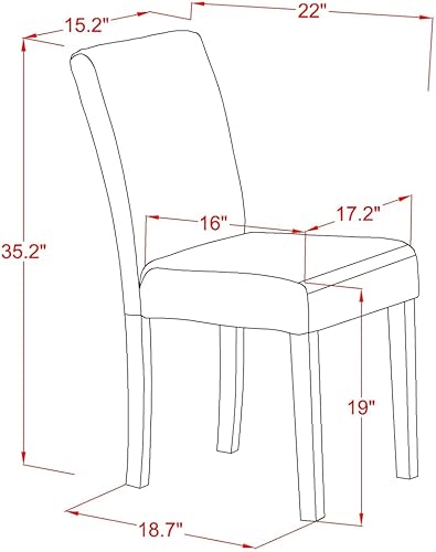 Miniatura 14 de East West Furniture DLAB5-BLK-06 - Juego de comedor de 5 piezas para 4 personas, incluye una mesa de comedor redonda con Dropleaf y 4 sillas de