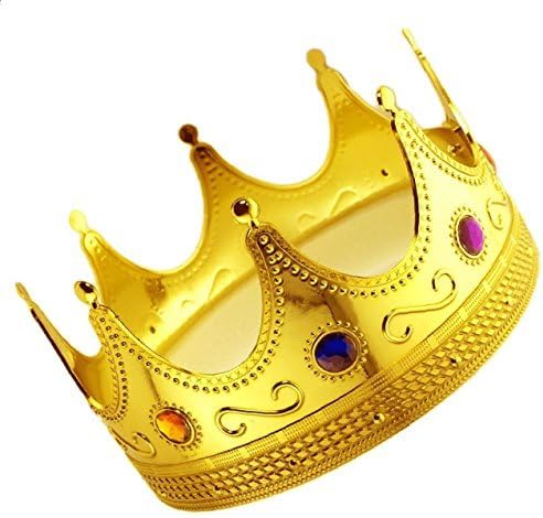 Ifavor123 Gold Plastic Royal King Queen Crown