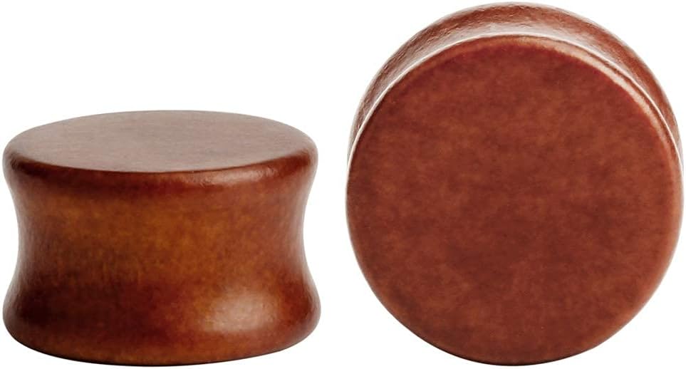 TBOSEN 8PCS Large Double Flared Brown Black Organic Wood Saddle Plugs Flesh Tunnels Stretching Punk Piercings Expanders Ear Gauges Set