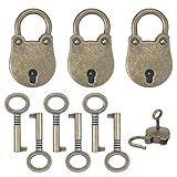 🔐【Paquete incluido】 Hay 3 mini candados de oso vintage, 1 llave para cada candado y 3 llaves de repuesto para su uso, 6 llaves en total.