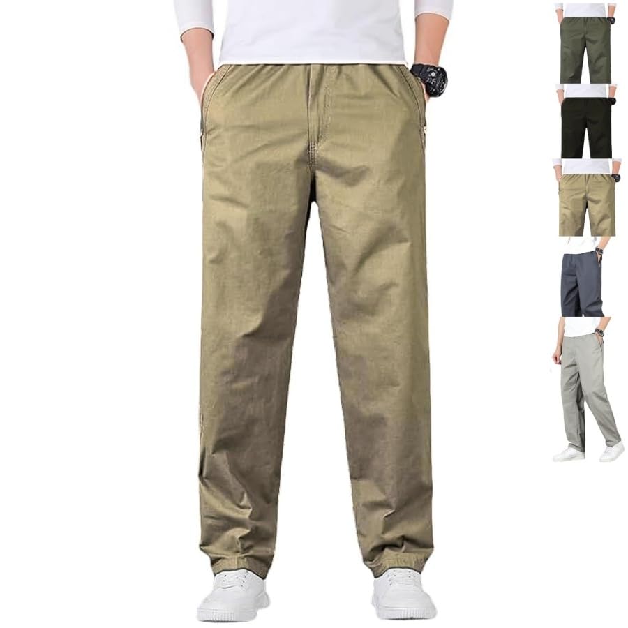 Puliam Easetactic - Flex Fit Zipper-Pocket Durable Pants, Puliam Pants for Men, Puliam Loose Elastic Waist Pocket Pants