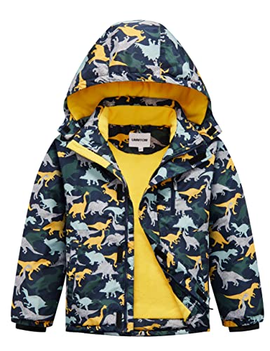 UMMTOM Wasserdichte Skijacke für Jungen, mit Fleece gefüttert,...