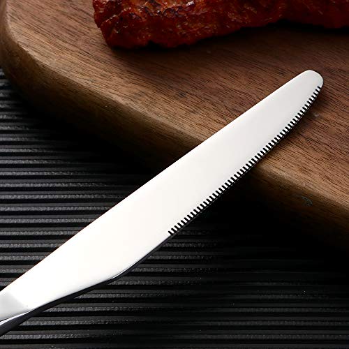 SUNSENGEUR Dinner Knives,18/10 Heavy-Duty Stainless Steel Dinner Knife Set of 12 for Commercial Kitchen Oval-Shaped- Great For BBQ Weddings - Dinners - Parties All Homes & Kitchens (Silver) - Image 6
