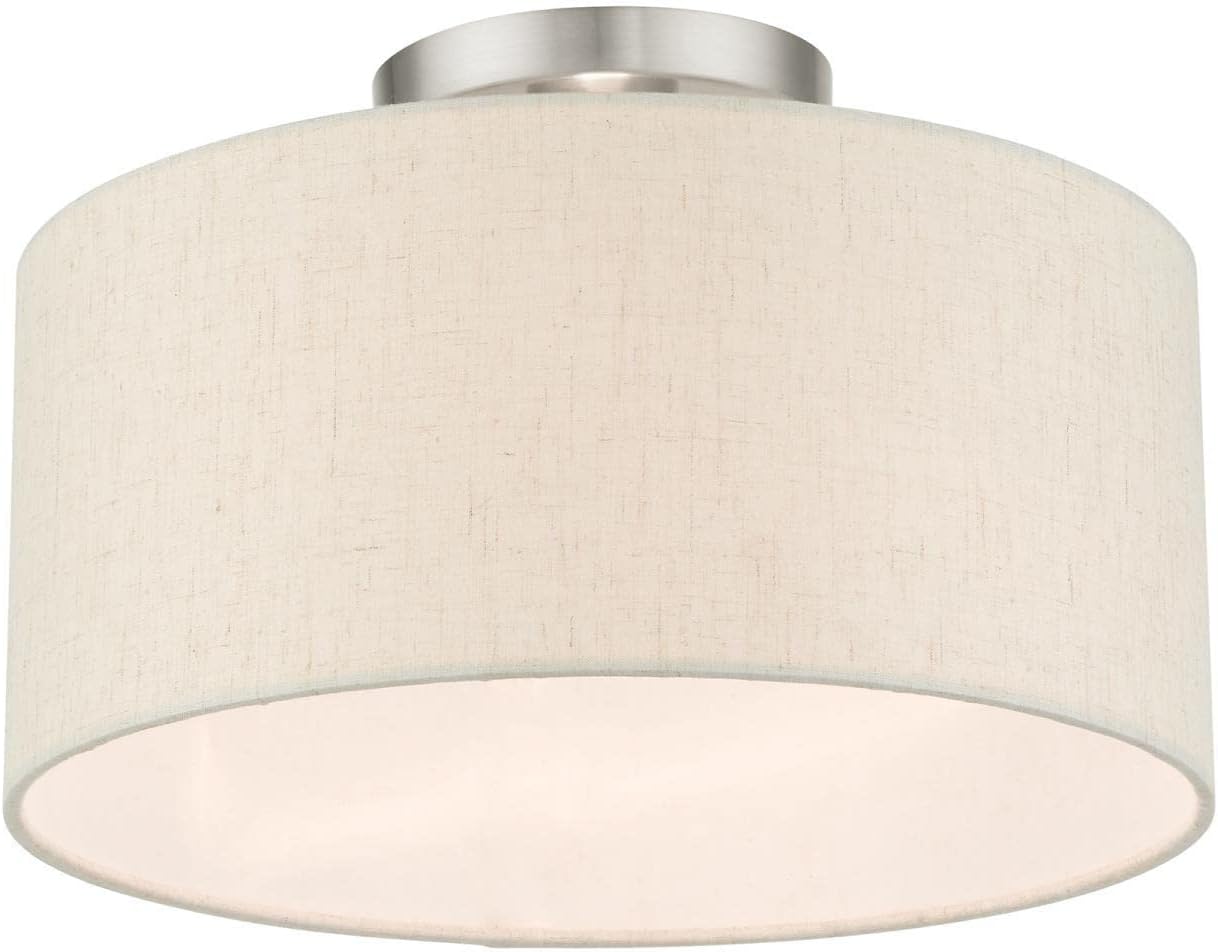 Meadow - 1 Light Semi-Flush Mount in Minimalist Style - 13 Inches Wide by 8.5 Inches high-Brushed Nickel Finish