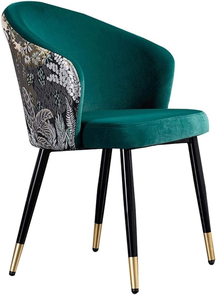 Dining Chair Kitchen Dining Room Furniture Chairs Velvet Dining Chairs with Armrests and Backrest with Metal Chair Legs for Office Lounge Dining Kitchen Bedrom (Color : Pink)