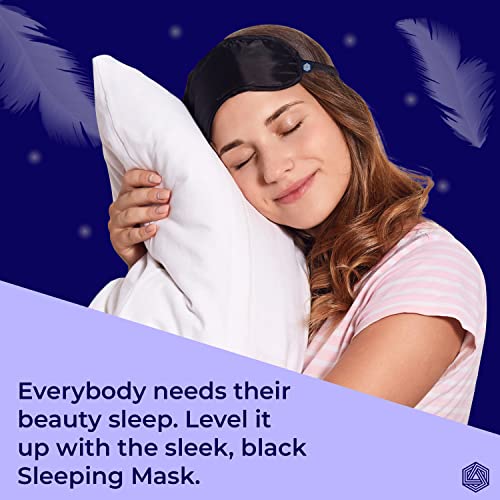 Image of Boldfit Silk Eye Mask for Sleeping with Adjustable Strap Premium Silk Sleeping Mask Blind Fold for Smooth & Comfortable Sleep Travelling Sleep Mask Pad Sleeping Eye Mask Blind Folds for -Black Pack of 2