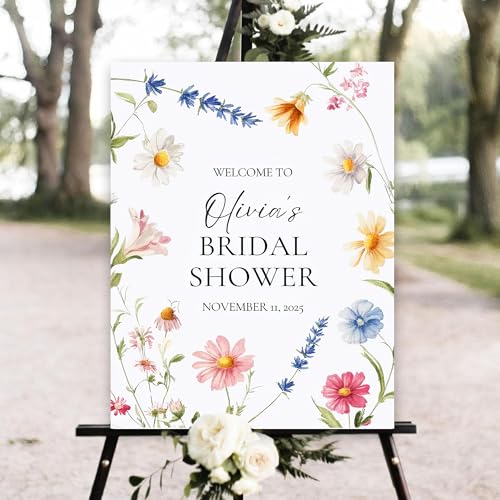 Floral Bridal Shower Lawn Sign – Personalized Welcome Sign for Backyard or Garden Party #2