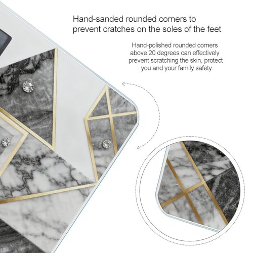 Báscula de Baño Digital Geométrica Mármol Precisa y Estable miniatura 4
