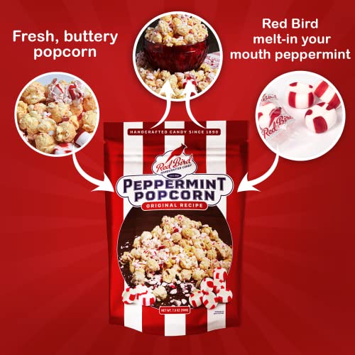 Red Bird Peppermint Popcorn Drizzled With White Chocolate Made With Our Signature Soft Peppermint Puffs Candy, 7Oz Bag, 2-Pack #TOP1
