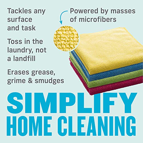 E-Cloth Microfiber Cloth 4-Pack, World's Leading Premium Microfiber Cleaning Cloth, Twice as Durable as Competition, 1 Year Guarantee, Ideal for Kitchen, Countertops, Sinks, and Bathrooms, Assorted - Image 6