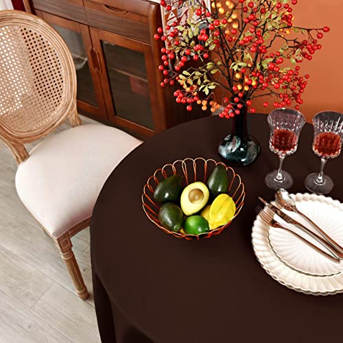MEANMOY Brown Round Tablecloth 60 Inch Water Resistant Table Cloth by MEANMOY - Used condition - Image 4