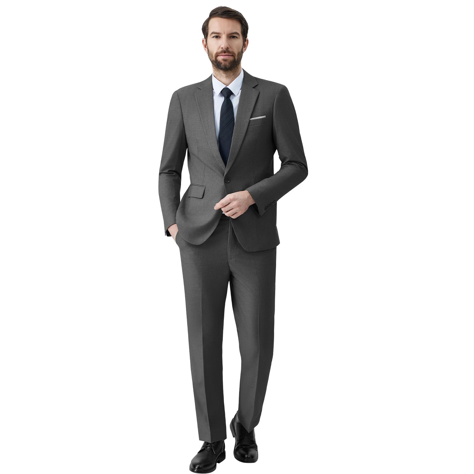 Trajes para Hombre de 2 Piezas Slim Fit Vestido de Novia Traje de un Botón Suits de Negocios Chaquetas Pantalones