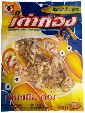 Taotong Squid Seasoned cuttlefish snack, Shredded, 0.8 Oz(24g).