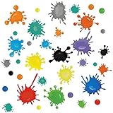 Calcomanía de pared de pintura multicolor, decoración de l