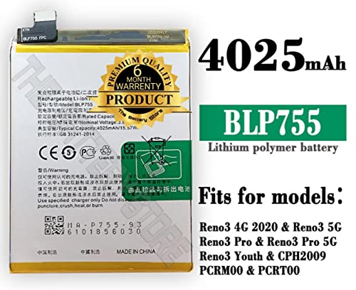 Image of Original BLP755 Battery for Oppo Reno 3 Pro CPH2035, CPH2037, CPH2036 Battery with 6 Month Warranty**** (Y0000094)