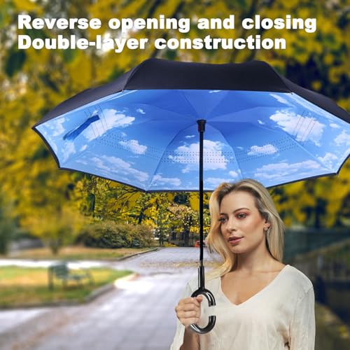 Image of SIEPASA Automatic Open Close Compact Travel Umbrella with Wind Vent Umbrella big size Lightweight Windproof Folding for men Women