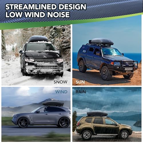 Rooftop Cargo Box Carrier for Car Storage, 12 Cubic Ft Car Top Mount Aero Hard Shell Dual-Side Opening, 165 LBS Weight Capacity Weatherproof Roof Mount Travel Luggage Storage, Secure Straps & Keys by PeacefulHues - Image 6