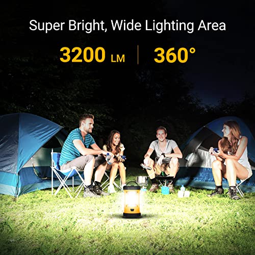 Camping Lantern, 3200LM Bright Camping Lights, 4600mAh Rechargeable LED Lantern, Flashlight for Power Outages/Fishing/Hurricane/Emergency, CT CAPETRONIX Camping Accessories (2-Pack) - Image 3