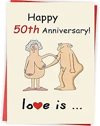 Cartão engraçado de aniversário de 50 anos para homens e mulheres, presentes engraçados de 50 anos para casal, marido, esposa
