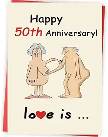 Cartão engraçado de aniversário de 50 anos para homens e mulheres, presentes engraçados de 50 anos para casal, marido, esposa