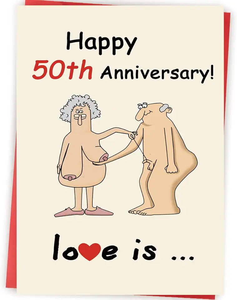 Cartão engraçado de aniversário de 50 anos para homens e mulheres, presentes engraçados de 50 anos para casal, marido, esposa