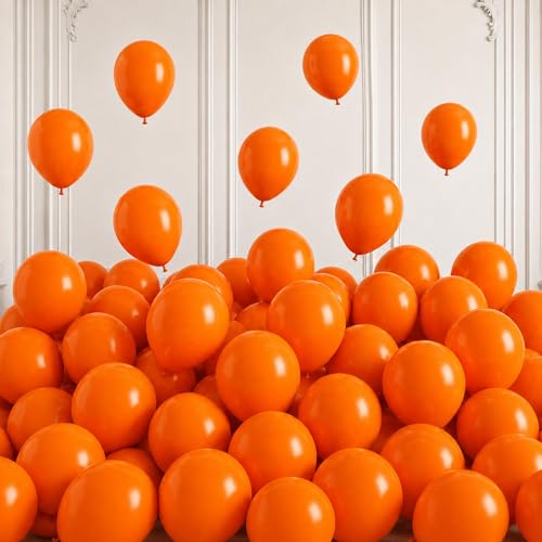 Image of Togvu Orange Balloons, 50Pack 5 Inch Small Mini Matte Orange Latex Party Balloons for Birthday Halloween Graduation Thanksgiving Baby Shower Wedding Party Decorations Supplies