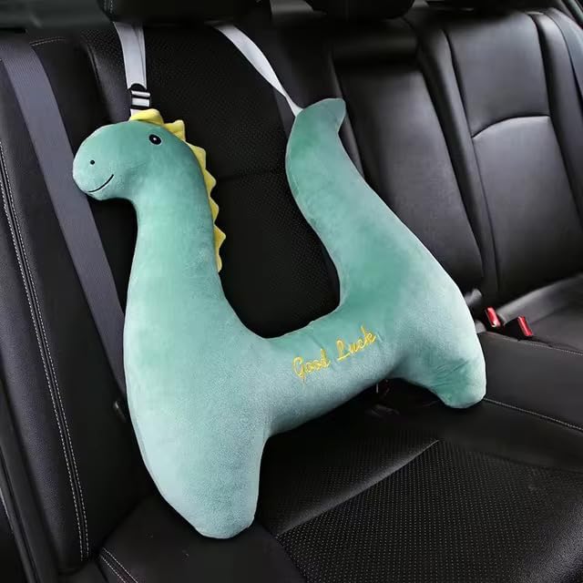 Car Travel Pillow for Kids Soft Car Seat Belt Adjuster and Headrest Cushion Washable Cover Neck and Shoulder Support Comfortable Cartoon Pillow Design Color-Ocean Blue Shopshore
