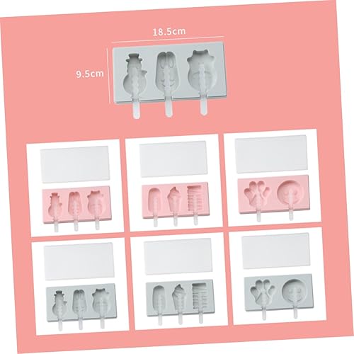 Miniatura 5 de Zerodeko 6 juegos de moldes de silicona para tartas de paletas de helado, moldes de helado de frutas, moldes para helados con tapas, moldes de