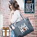 Brooke & Jess Designs Football Mom Gifts - Large Zippered Baseball Tote Bag with Pockets for Women, Moms, Mama - Perfect for Work, Mother's Day