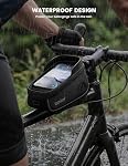 Lamicall Bike Frame Bag Waterproof - [1.6L Large Capacity] Bike Phone Bag, Bike Phone Holder Mount, Bicycle Front Bag, Cycling Pouch with Rain Cover, Bike Accessories for Phones Under 7"