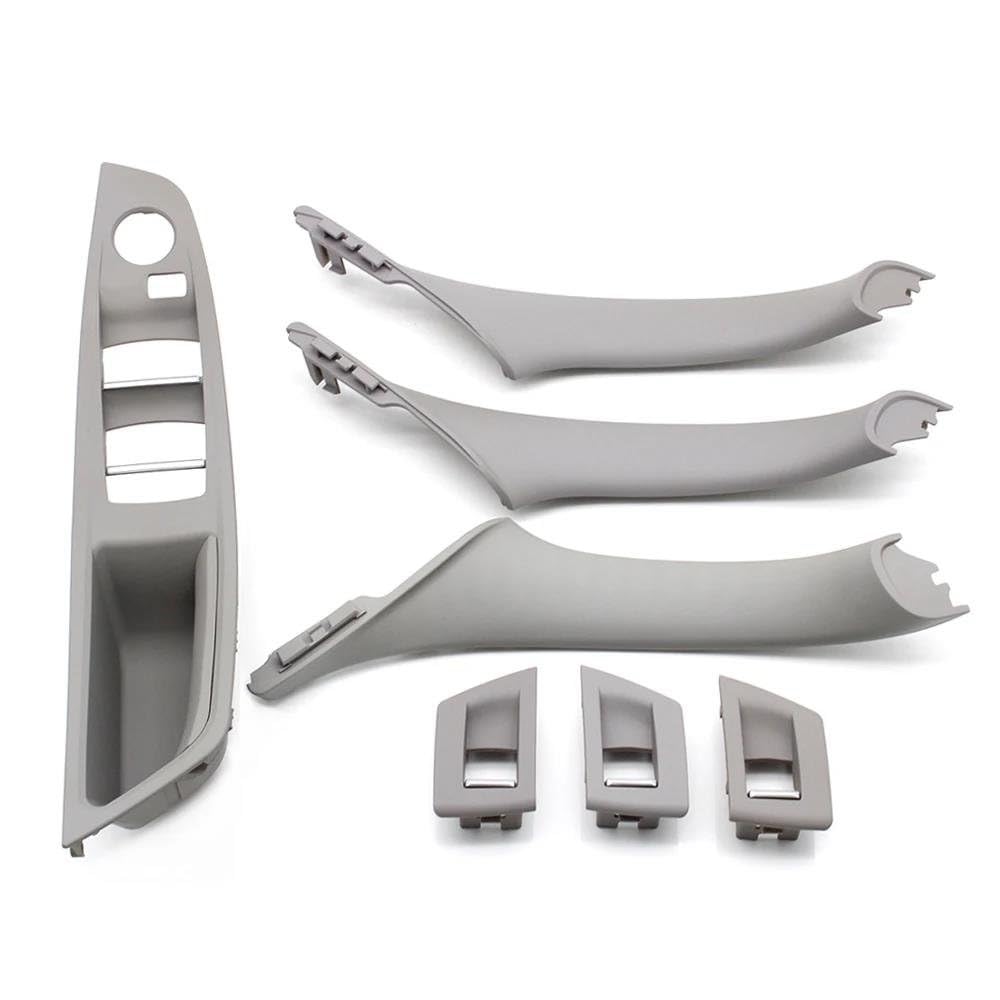 HLWXMDZ for F10 F11 F18 520 523 525 528 51417225865 LHD Car Inner Passenger Door Panel Handle Pull Trim Cover (LHD Gray 7pcs)