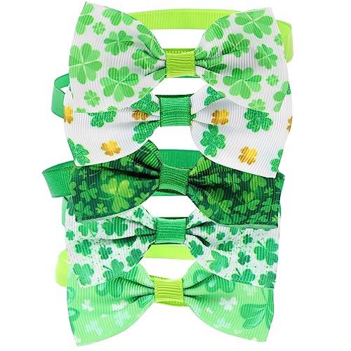 Nœud papillon Saint-Patrick pour chien et chat | Lot de 5 accessoires