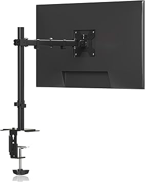 Pholiten Single Monitor Stand, Heavy Duty Adjustable Monitor Arm Desk Mount for 13-27Inch, Tilt, Swivel, Rotate, Support 22 lbs,Black