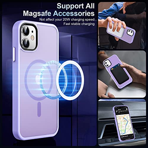 Image of MOCCA Magnetic Shockproof for iPhone 11 Case,Light Purple | 10ft Drop | Compatible with MagSafe | w / Screen & Lens Protectors | Anti-Slip Matte | Raised Camera & Screen Lip | Ultra-Slim