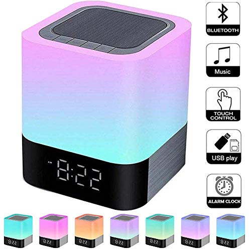 Foreita Night Light Bluetooth Speaker - Touch Control Bedside Lamp Night Light Dimmable
