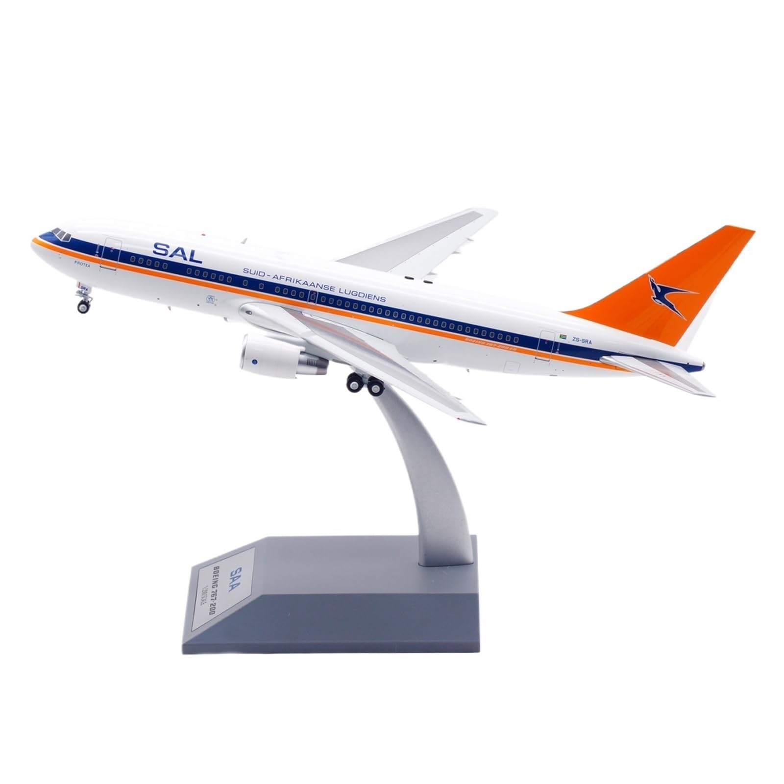 GXNRHG Repliki modeli samolotów 24CM wykwintna replika samolotu w skali 1:200 dla południowoafrykańskich linii lotniczych B767-200 ZS-SRA aluminiowy model samolotu miniaturowy model samolotu