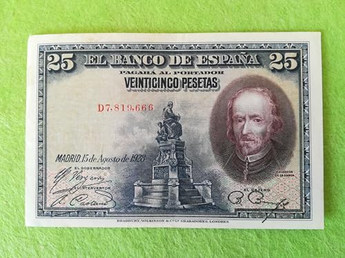 Genérico Billete Antiguo 25 pesetas 1928 Calderon de la Barca Banco de España