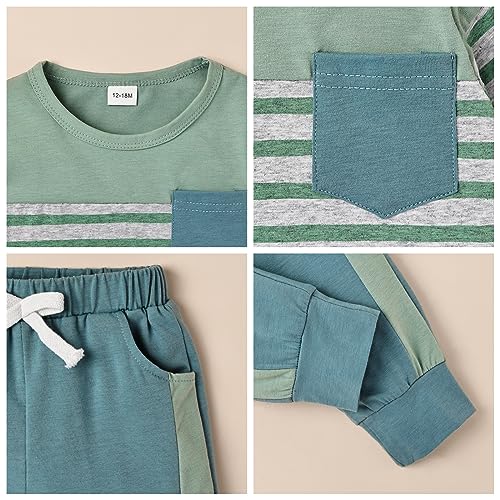 Image of FOCUTEBB Toddler Boy Clothes Baby Boys Fall Winter Outfits Long Sleeve Sweatshirt Top Jogger Pants Set Boys Outfit Set 12M-4T