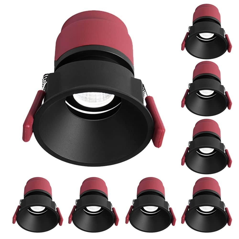 XBTGS 8 pezzi di angolo di illuminazione regolabile 5 W, 7 W, 10 W, faretti da incasso a LED da 6,35 cm, luce da discoteca, 5 W-3000 K, 5 W-3000 K, 5 W-3000 K
