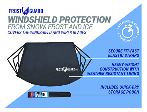 FrostGuard Pro | Premium Winter Windshield Cover for Ice and Snow with Wiper Blade Cover | XL Size Car Windshield Cover, Black | Fits Most Cars, Sedans, Small Trucks and SUVs – 70 x 41 Inches - Thumbnail 5