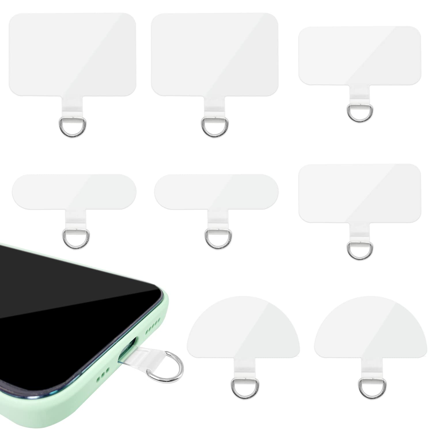4 Patches Avec Anneau Rotatif 360° – Attache Téléphone Universelle En Acier Inox, Pour La Plupart Des Smartphones