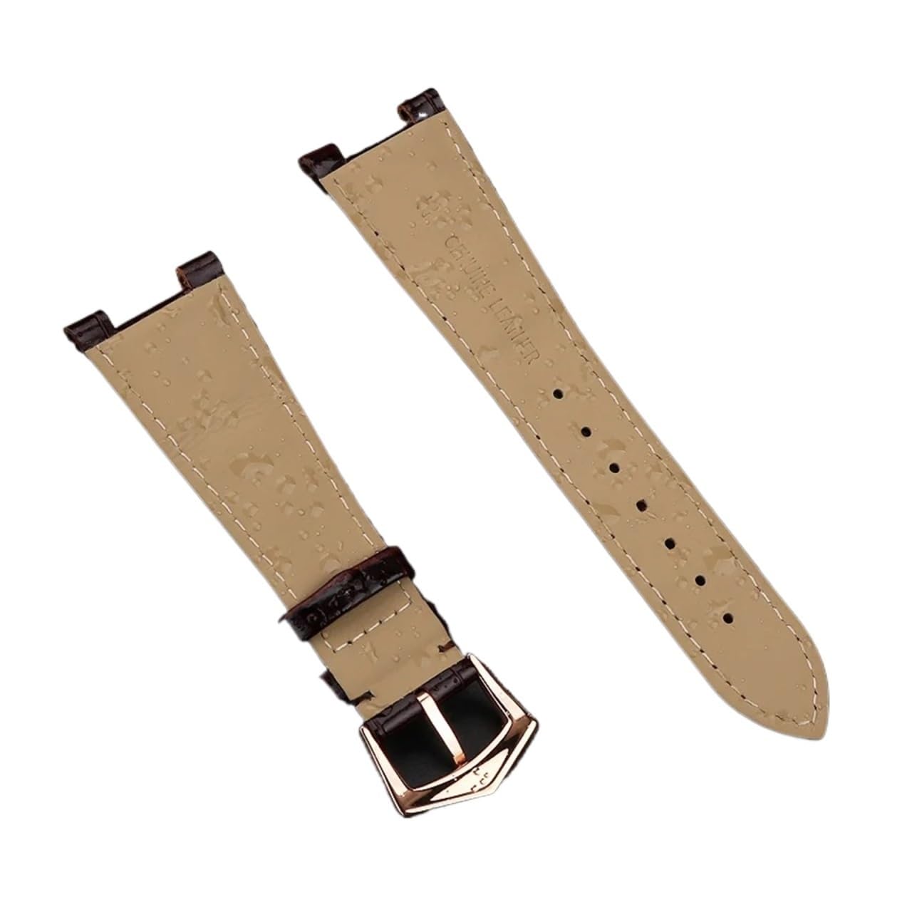 Bracelet de montre en cuir 25x13mm, Compatible avec PATEK PHILIPPE Nautilus 5711 5712G, Bracelet cranté en cuir de vache for hommes et femmes