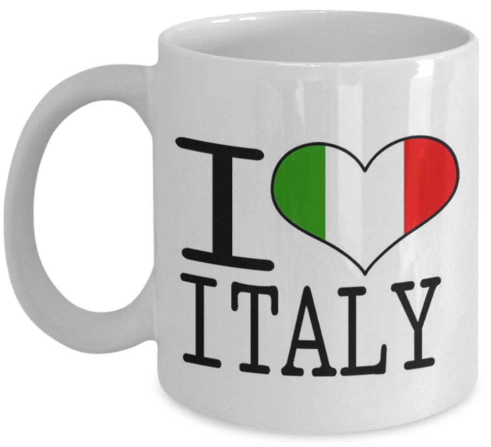 Shaniztoons White I Love Heart Italy Flag Gift Mug