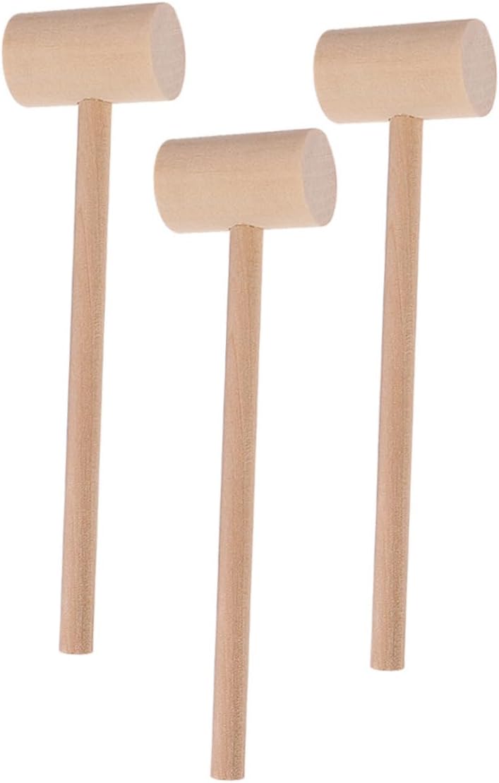 Mobestech 15pcs Wooden Seafood Mallets Mini Crab Lobster Hammers for Easy Shellfish Cracking for Parties Family Dinners Construction