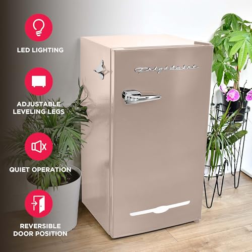 Frigidaire Retro Compact Fridge with Chiller, 3.2 cu ft Countertop Fridge with Built-In Bottle Opener, Compact Refrigerator for Office, Bedroom, Dorm Room or Cabin - 16.5" D x 19" W x 31" H (Coral) by Frigidaire - Image 2