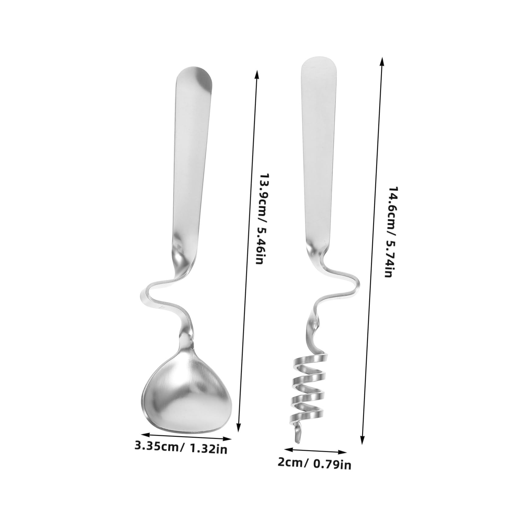 FELTECHELECTR 1 Set Creative Hanging Cup Stirring Stick Espresso Spoons Hanging Spoons Flatware Cake Spoons Honey Spoon Stirrer Ice Cream Spoons Honey Dipper 304 Stainless Steel Silver re-usable